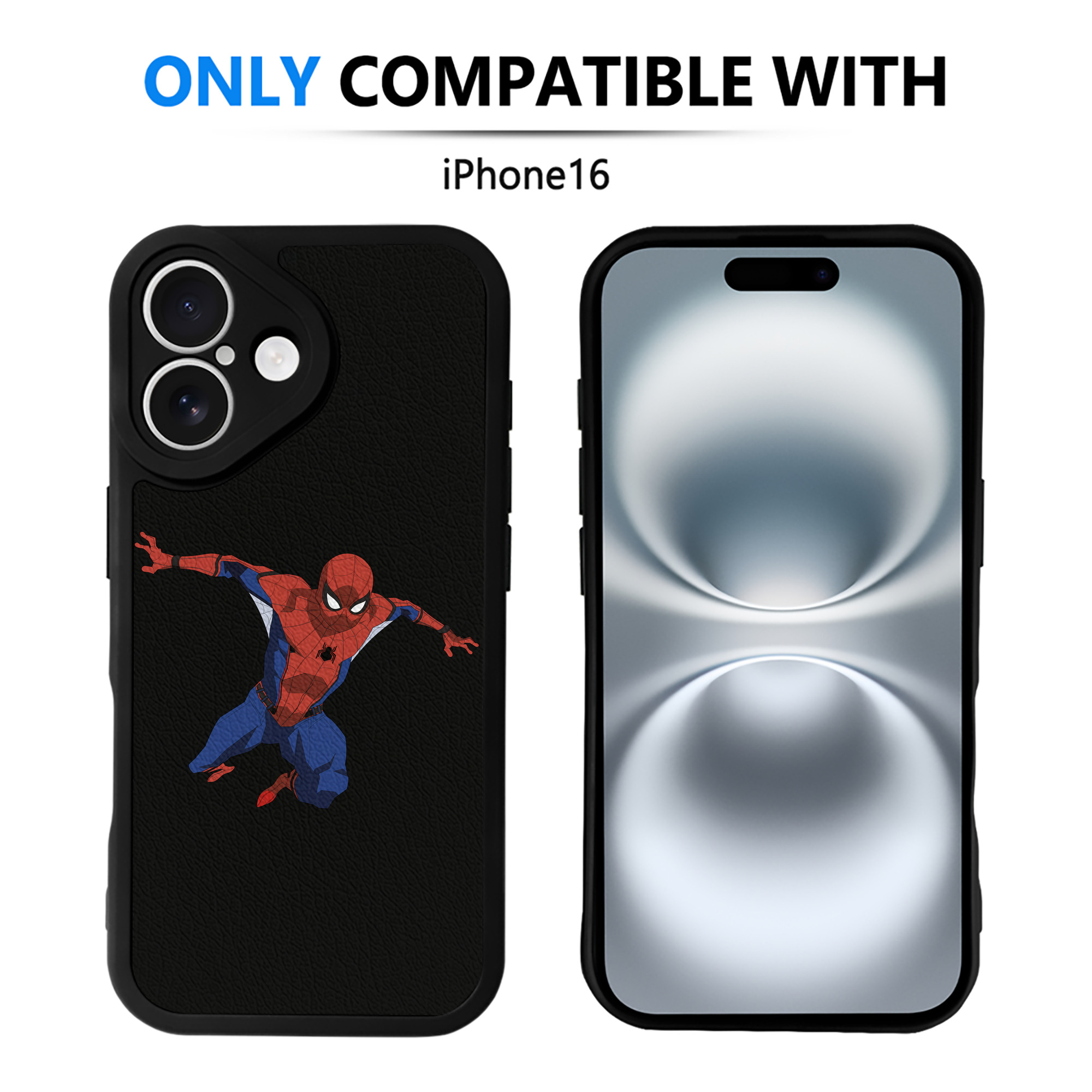 Spider Man スパイダーマン 【iPhone 16シリーズ対応】シリコンスマホケース（レザー調） 材質：シリコン